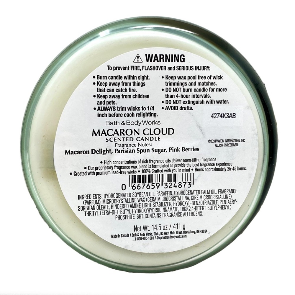 Bath & Body Works Emily in Paris Macaron Clouds 3 Wick Candle - Picture 2 of 2